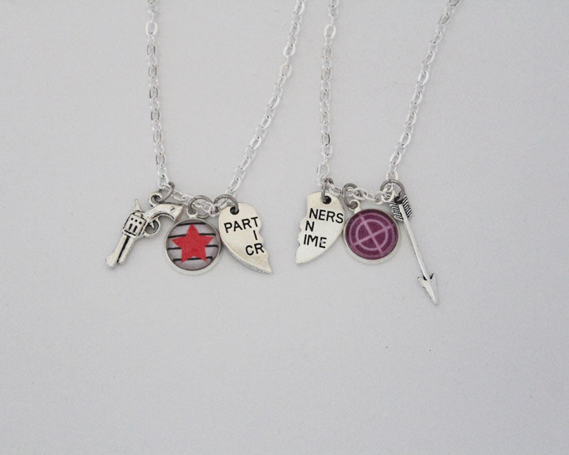 Clint and Bucky Best Friends Necklace Set – BombDotComGeekery