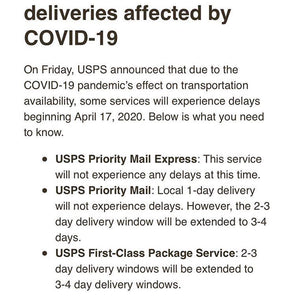 USPS shipping delay updates