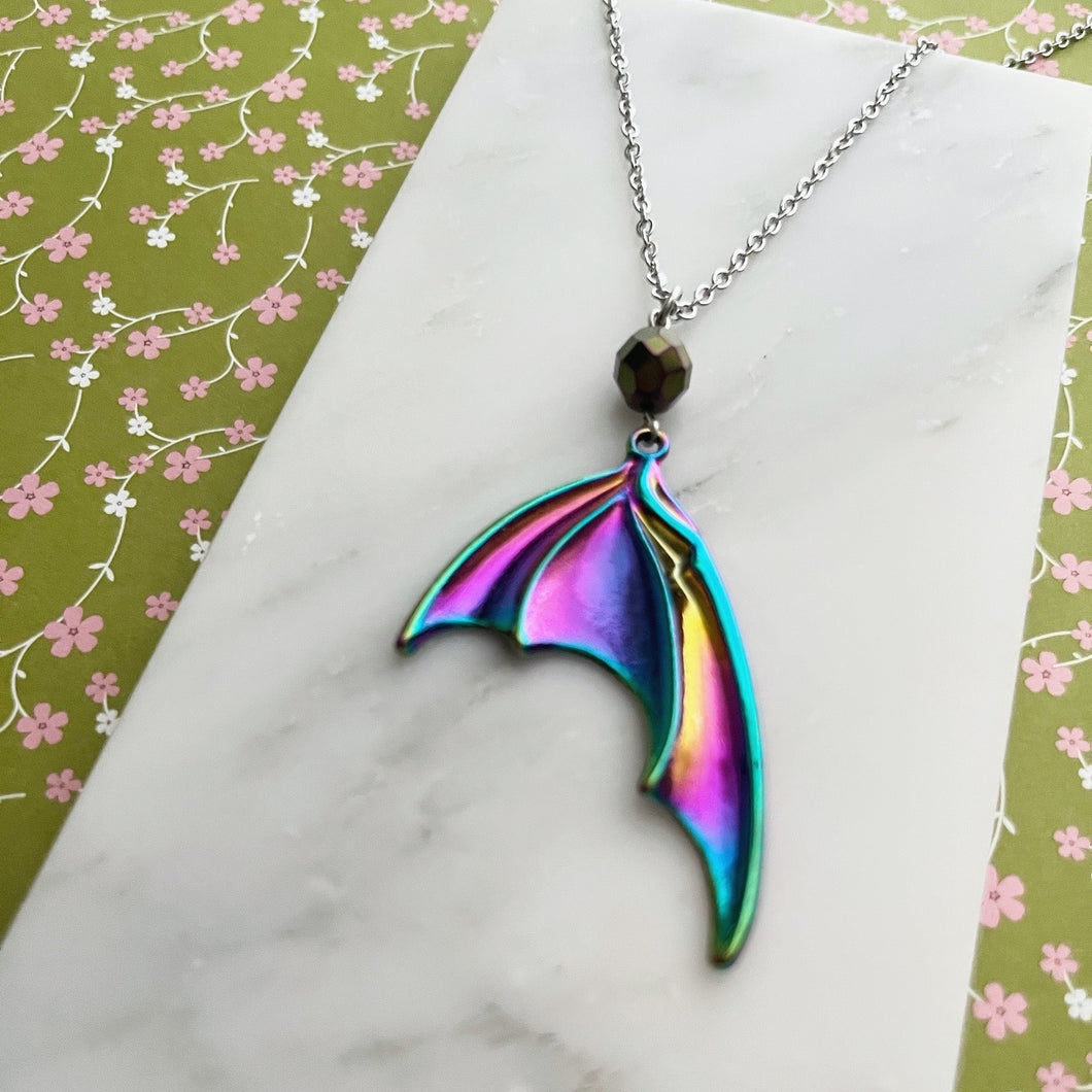 Magical Multichrome Dragon Wing Pendant