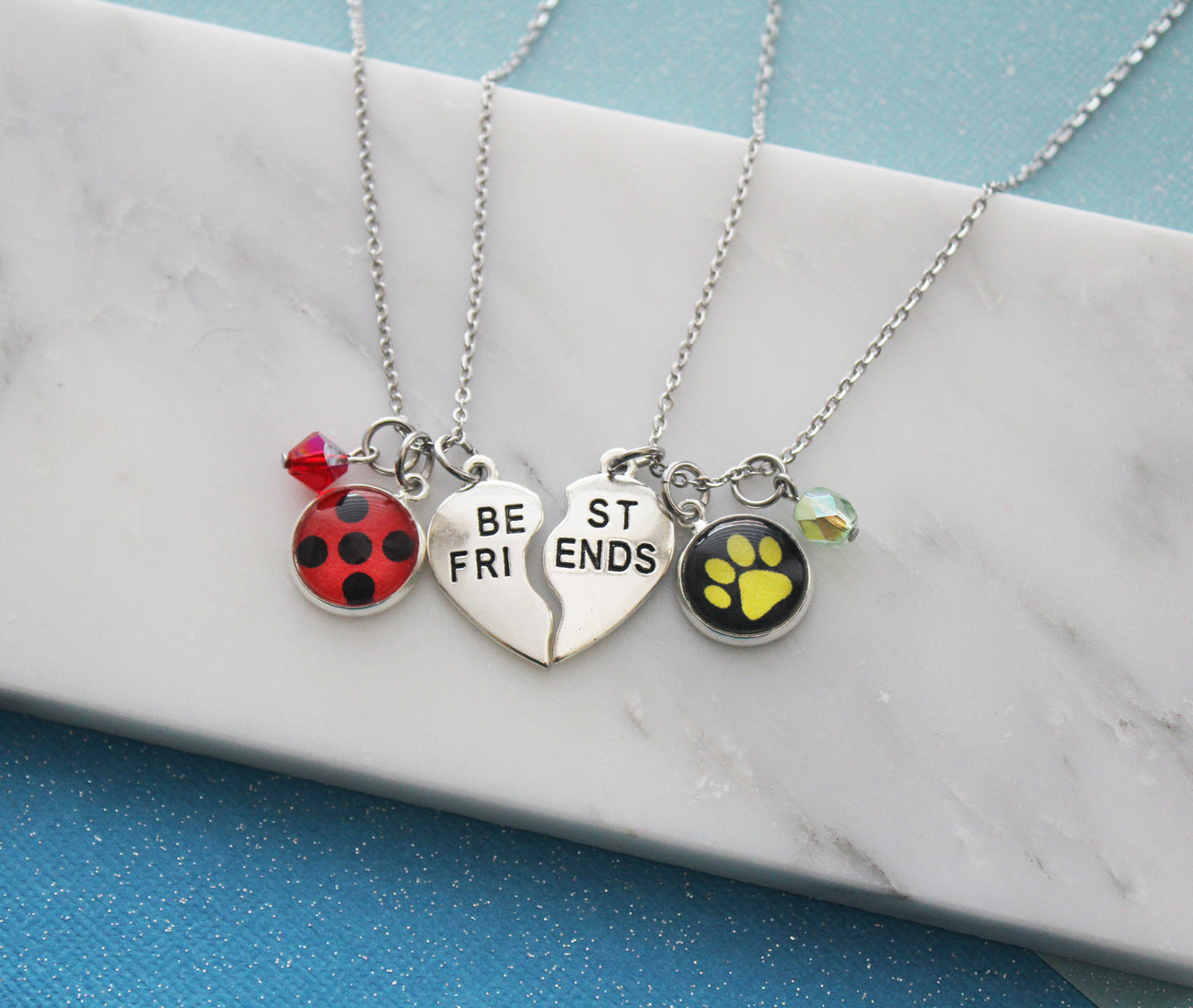 Miraculous ladybug friendship necklace Clearance