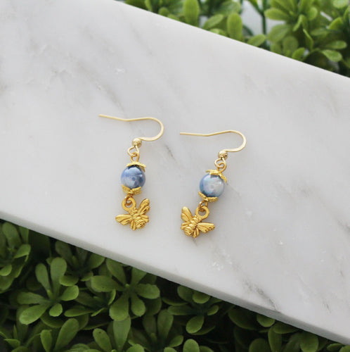 Gold Bee Earrings