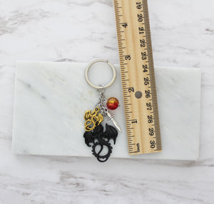 Gold and Black Dragon Duo Keychain