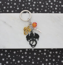 Gold and Black Dragon Duo Keychain