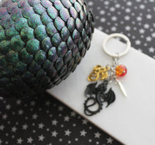 Gold and Black Dragon Duo Keychain