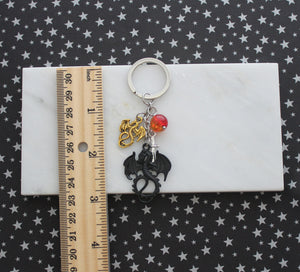 Gold and Black Dragon Duo Keychain