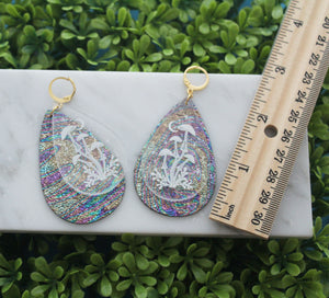 Glitter Magical Mushroom Earrings