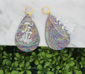 Glitter Magical Mushroom Earrings