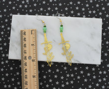 Gold Floral Sword Earrings - RESTOCKED