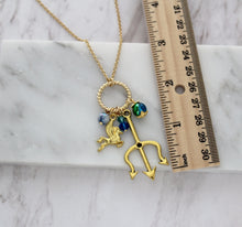 Gold Percy Trident Necklace