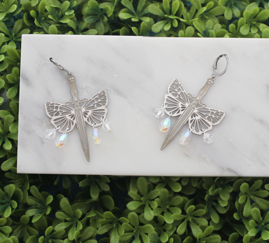 Gossamer Butterfly Fairy Blade Earrings