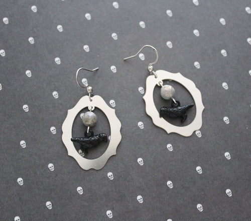 Raven Portrait Earrings