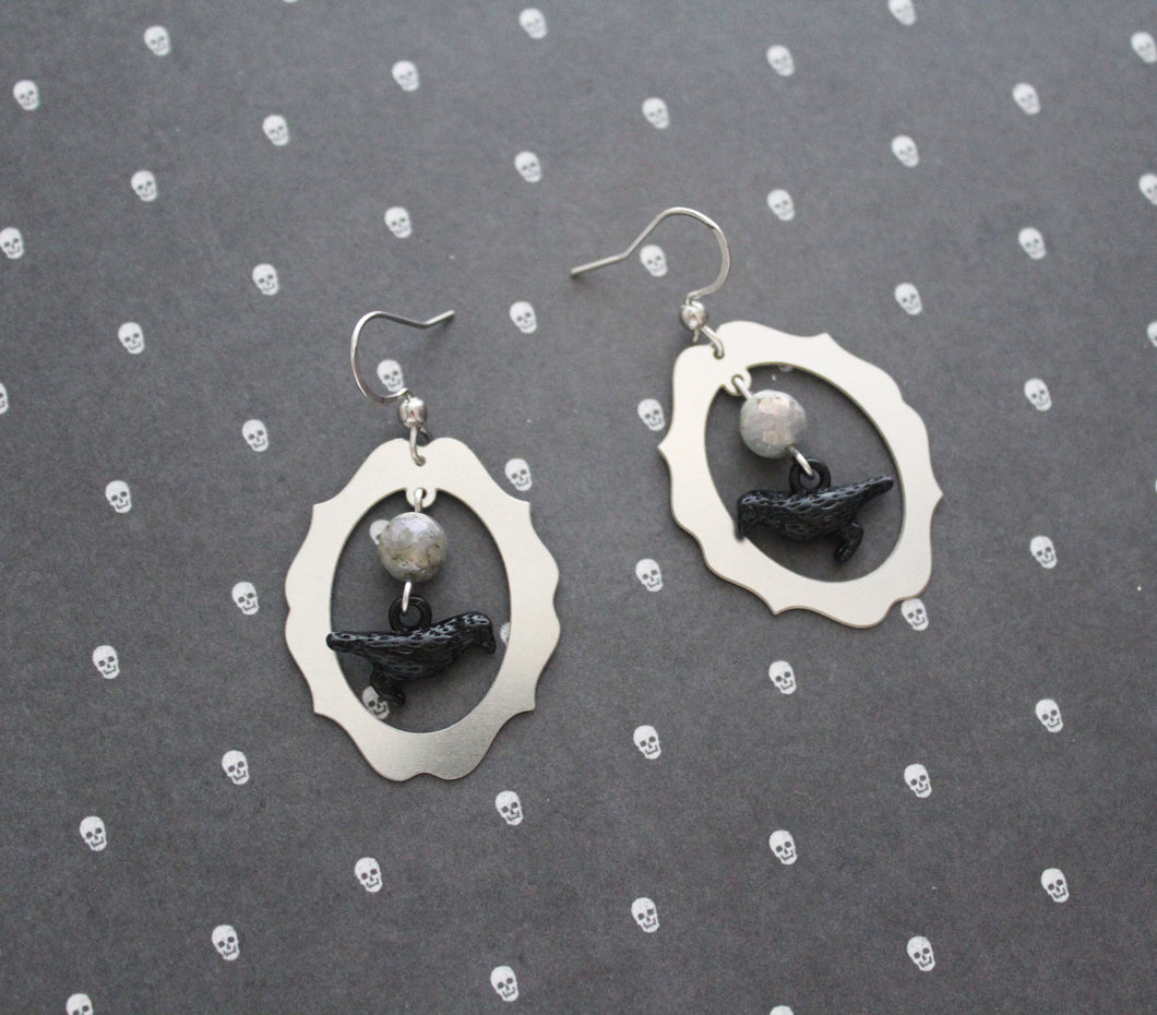 Raven Portrait Earrings