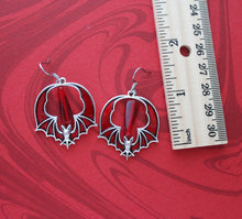 Blooddrop Jewel Bat Earrings