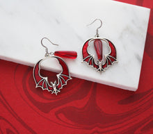 Blooddrop Jewel Bat Earrings