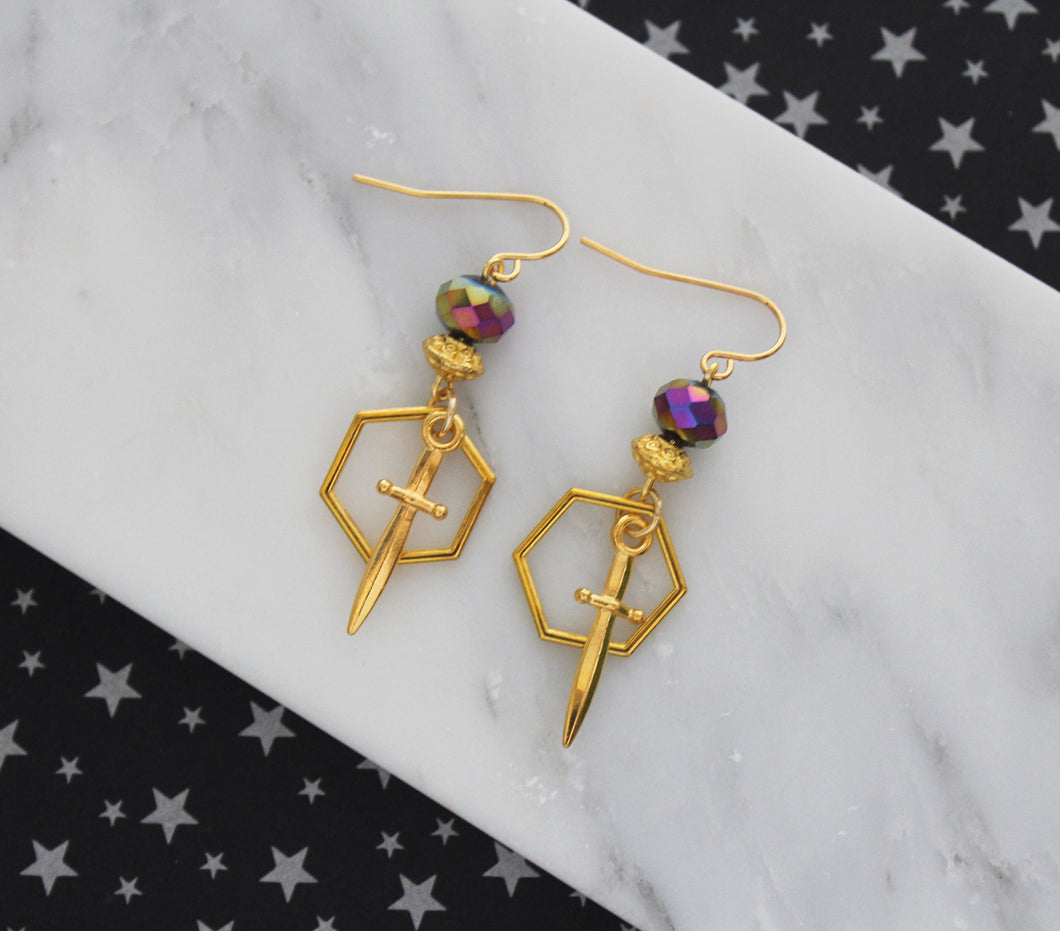 Royal Gold Blade Earrings