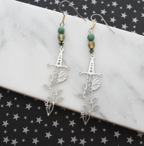 Orym Floral Sword Earrings - RESTOCKED