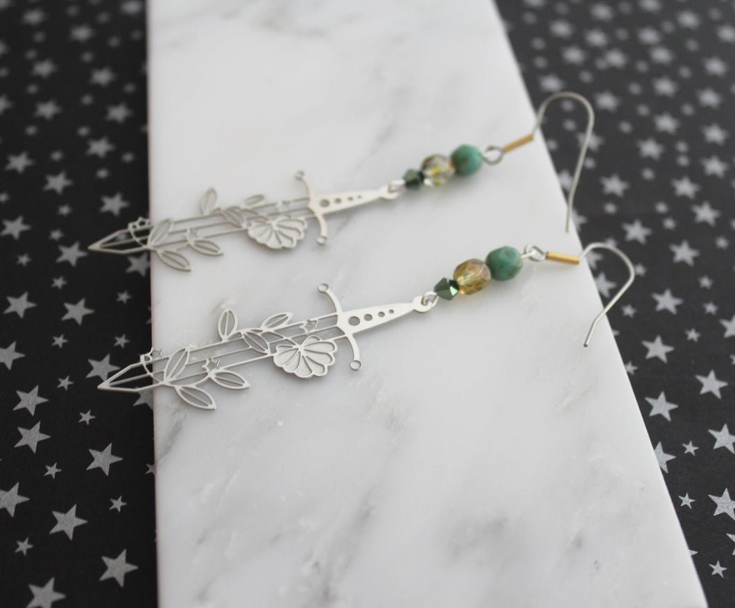 Orym Floral Sword Earrings - RESTOCKED