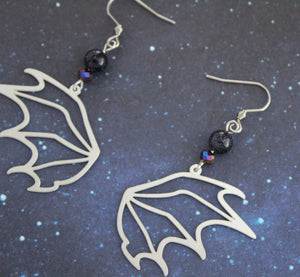 Steel Bat Wing Earrings