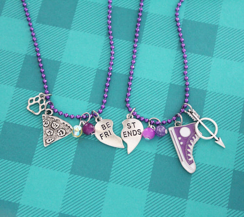 Clint and Pizza Dog Best Friends Necklace Set