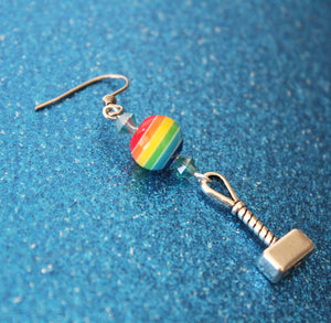 Rainbow Mjolnir Earrings