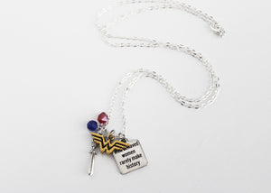 Wonder Charm Necklace 'Well Behaved Women Rarely Make History' Quote